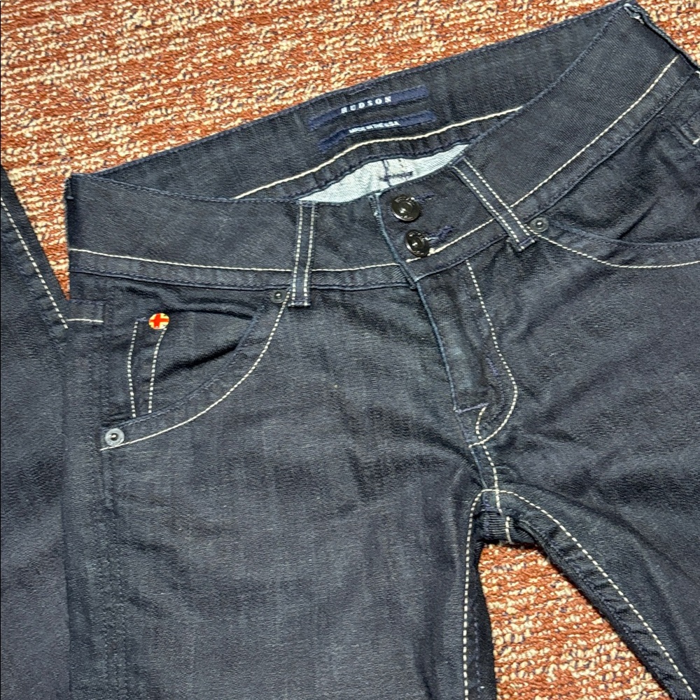 Vintage Y2K Hudson dark wash low rise flap pocket denim women’s 25